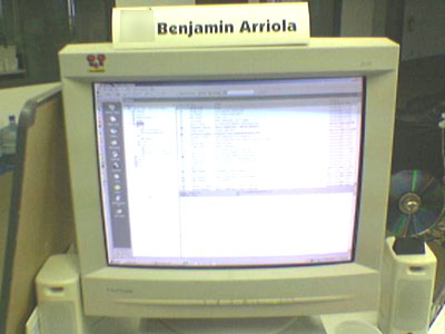 Benj Arriola's Computer Monitor at Einstein Industries with Anti-Spyware CD